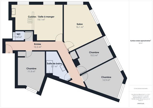 Appartement F5 à vendre - 5 pièces - 90.01 m2 - BAGNEUX - 92 - ILE-DE-FRANCE - Century 21 Far Etoiles