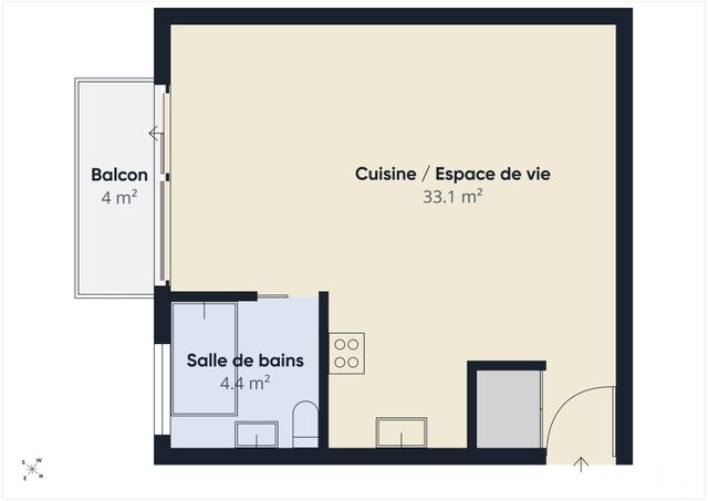 Appartement F1 à vendre - 1 pièce - 37.45 m2 - FONTENAY AUX ROSES - 92 - ILE-DE-FRANCE - Century 21 Far Etoiles
